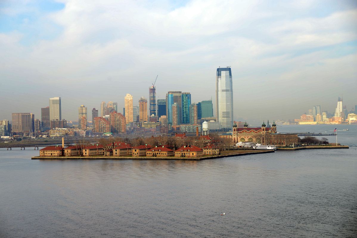 11-01 Ellis Island With Jersey City Tall Buildings Behind Including 30 Hudson From Statue Of Liberty Pedestal